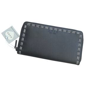 Vintage XOXO Black Emma Pebbled Faux Leather Vinyl  Zip Around Rectangle Wallet